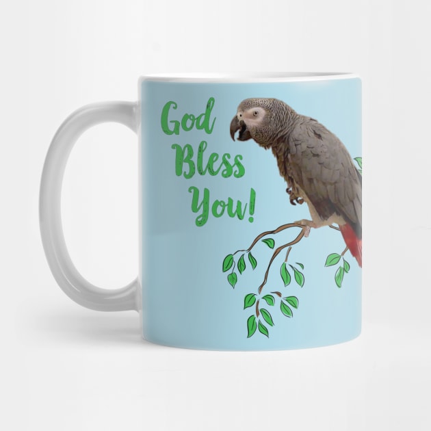 African Grey Parrot  - God Bless You by Einstein Parrot